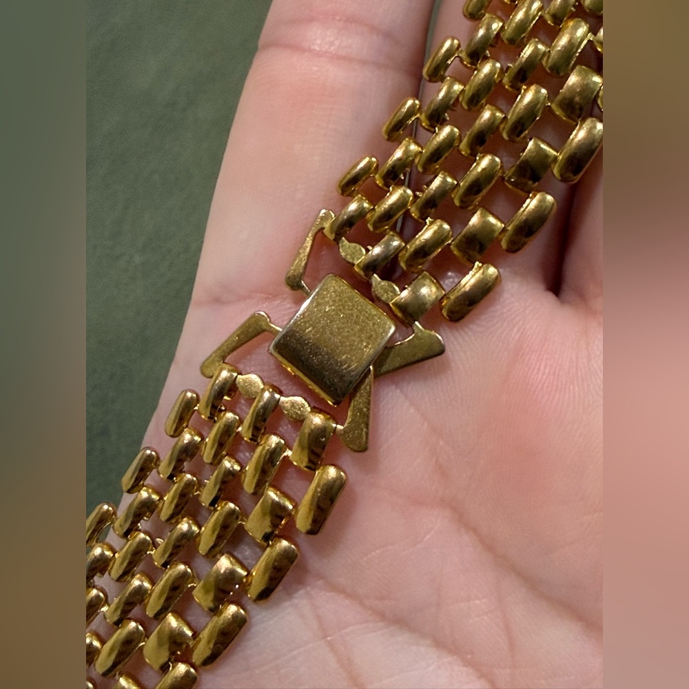 Vintage Gold Tone Panther Link Necklace 17” - Picture 3 of 7